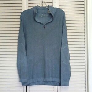 Tommy Bahama Preppy Silk Blend Quarter Zip Sweater, Blue, Size M